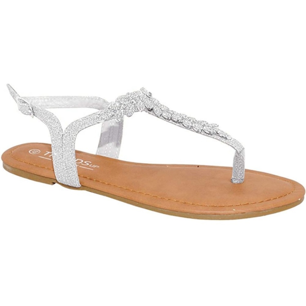 Silver Glitter Sandals - TRENDSup Collection - 8